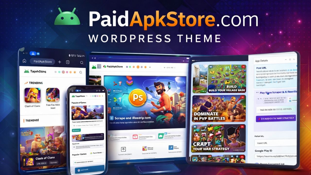 PaidApkStore.com – Premium WordPress Theme for Apps & Games Store