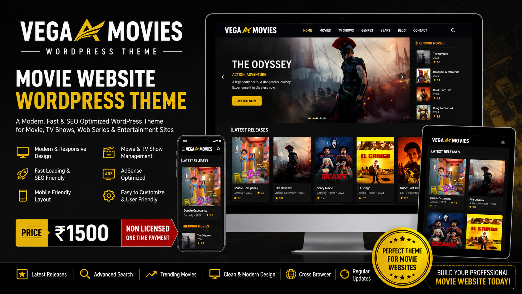 VegaMovies WordPress Theme For Sale