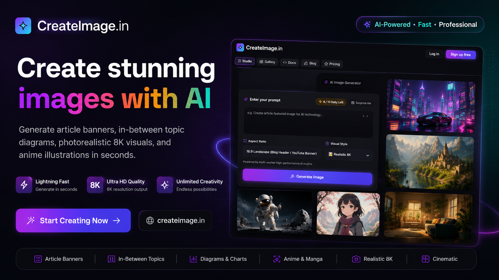 AI Image Creator SaaS Website – ImageCreate.in For Sale